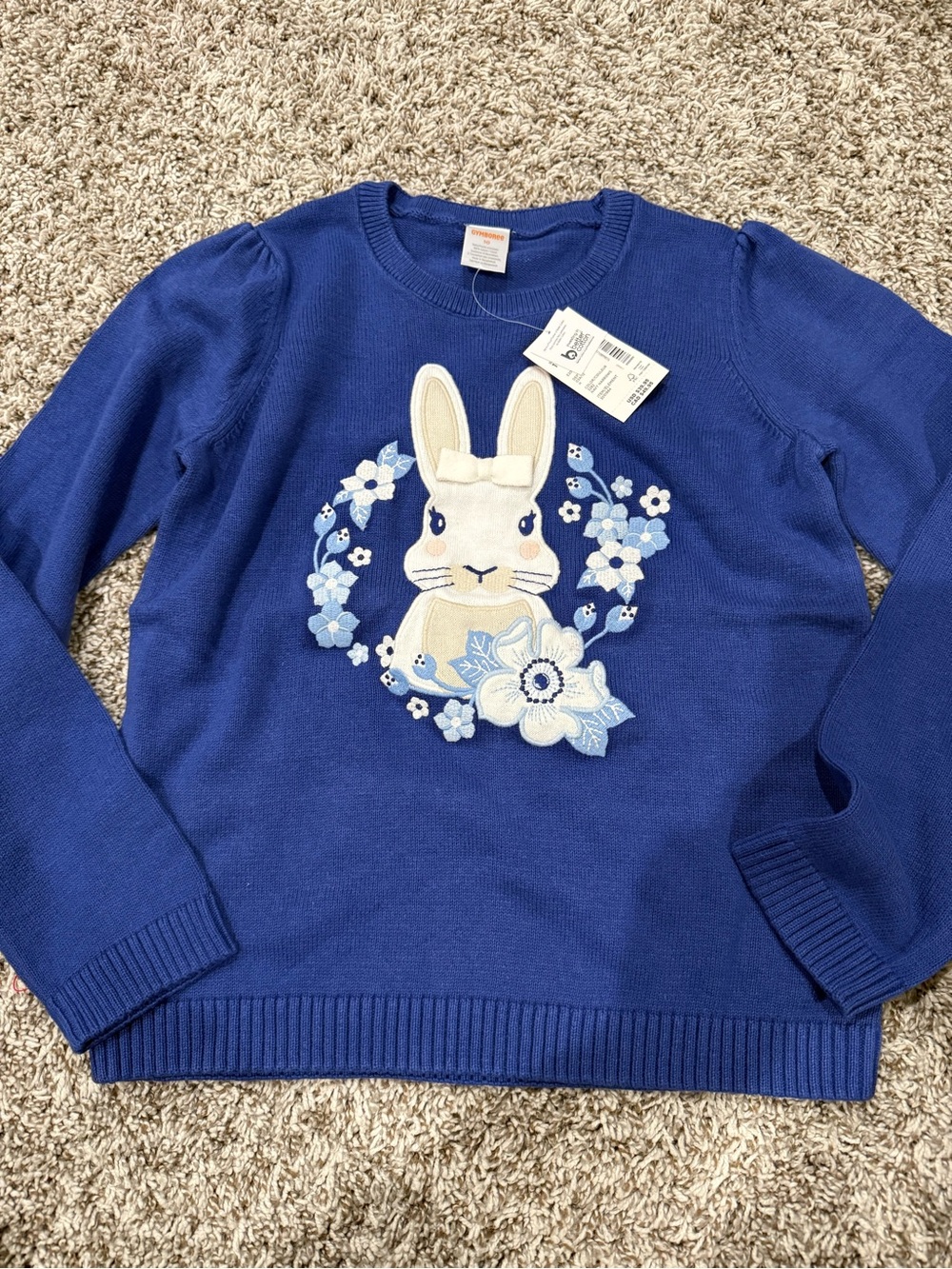 Gymboree Royal Blue Bunny Appliqué Crewneck